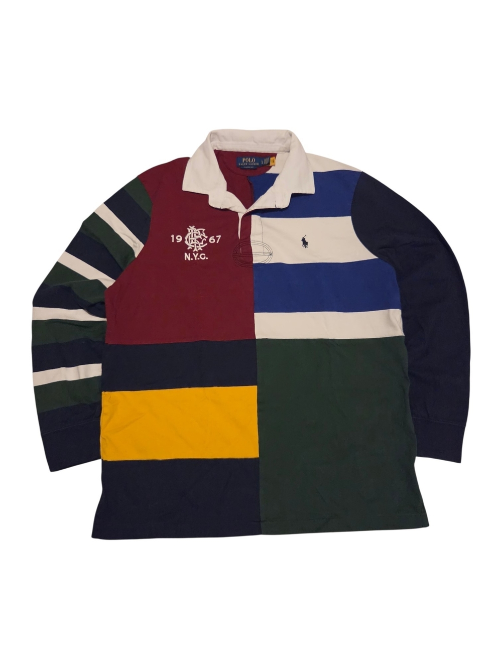 Polo by Ralph Lauren Men’s Patchwork Multi-Color Rugby Shirt